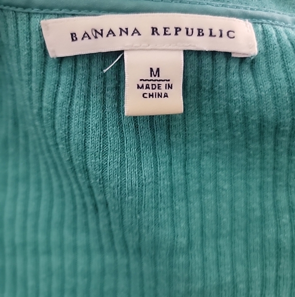 Banana Republic Green Pima Cotton Cashmere Blend Button Up Cardigan Sweater Sz M - Picture 6 of 6